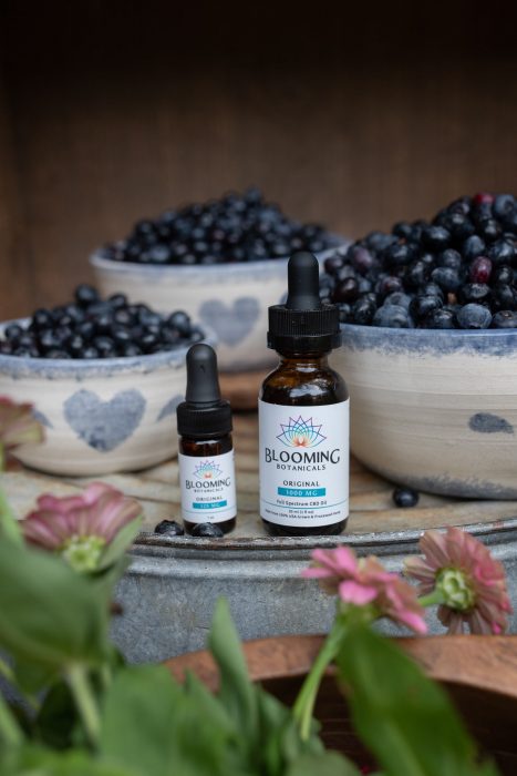 Blooming Botanicals CBD and blueberries