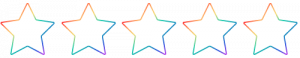 white stars with rainbow outline