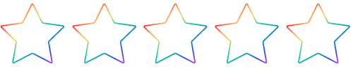 white stars with rainbow outline